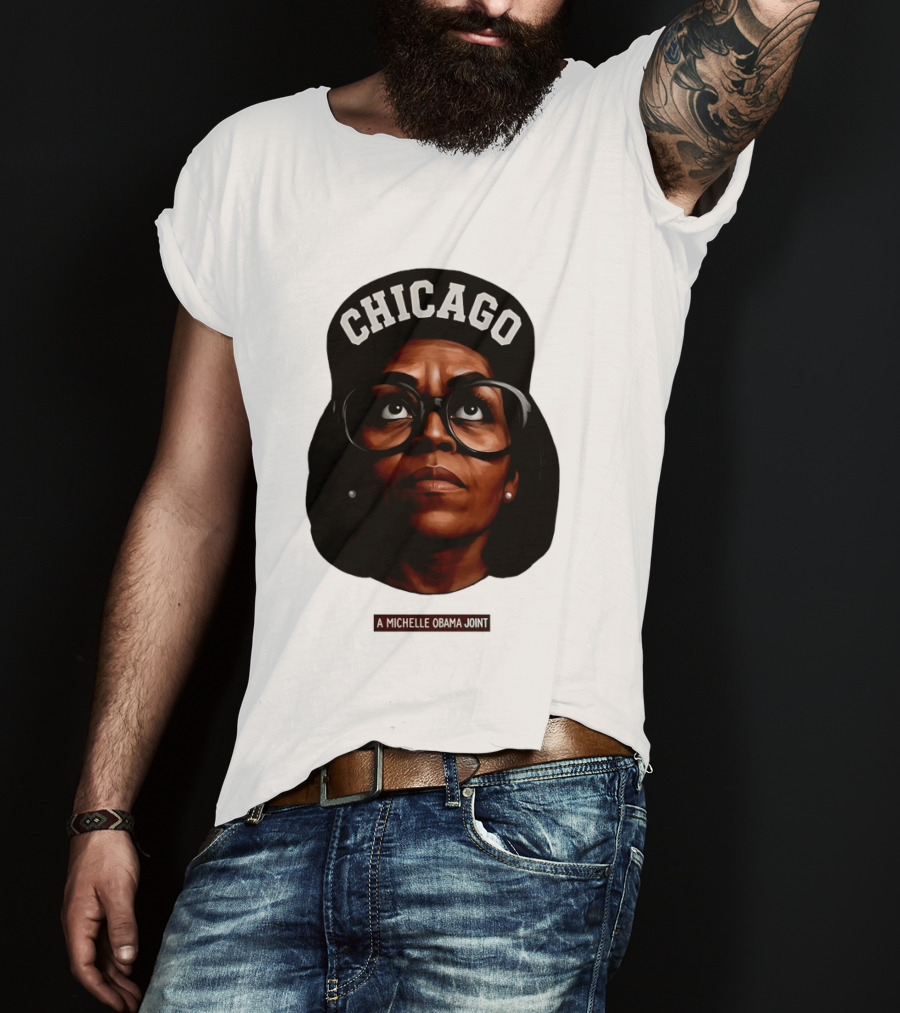 Chicago Michelle Obama Joint Big Face T-Shirt