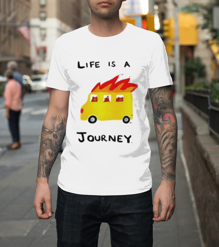 Billy Murphy Life Is A Journey Flaming Bus Adventure T-Shirt