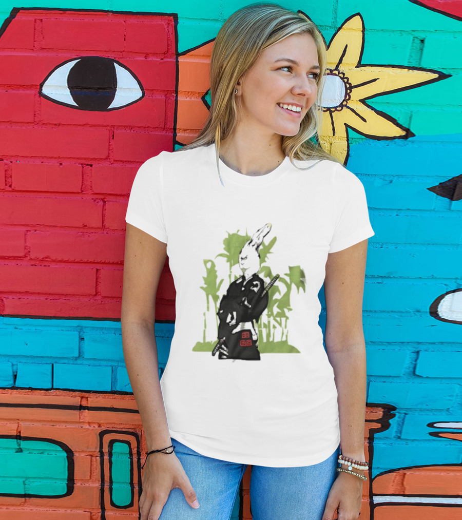 Samurai Rabbit Jeremy Peep Show Bamboo Warrior T-Shirt