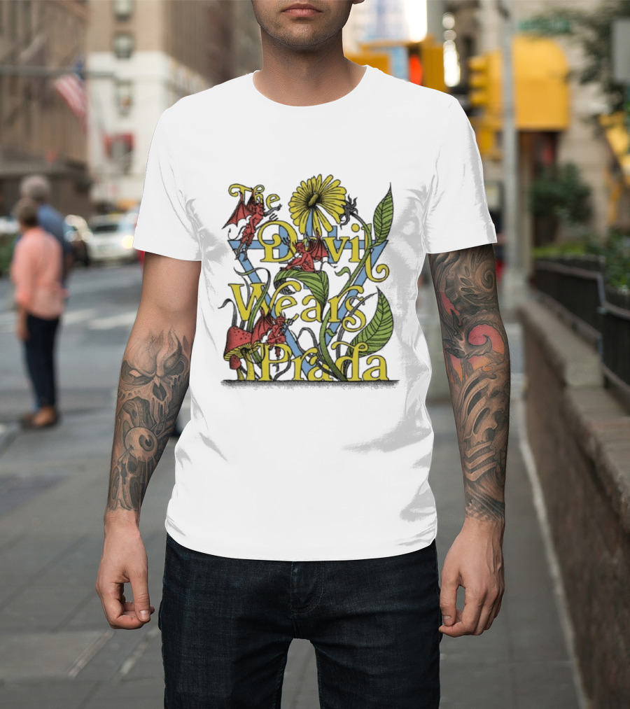The Devil Wears Prada Flower Satan With Devils And Foliage T-Shirt