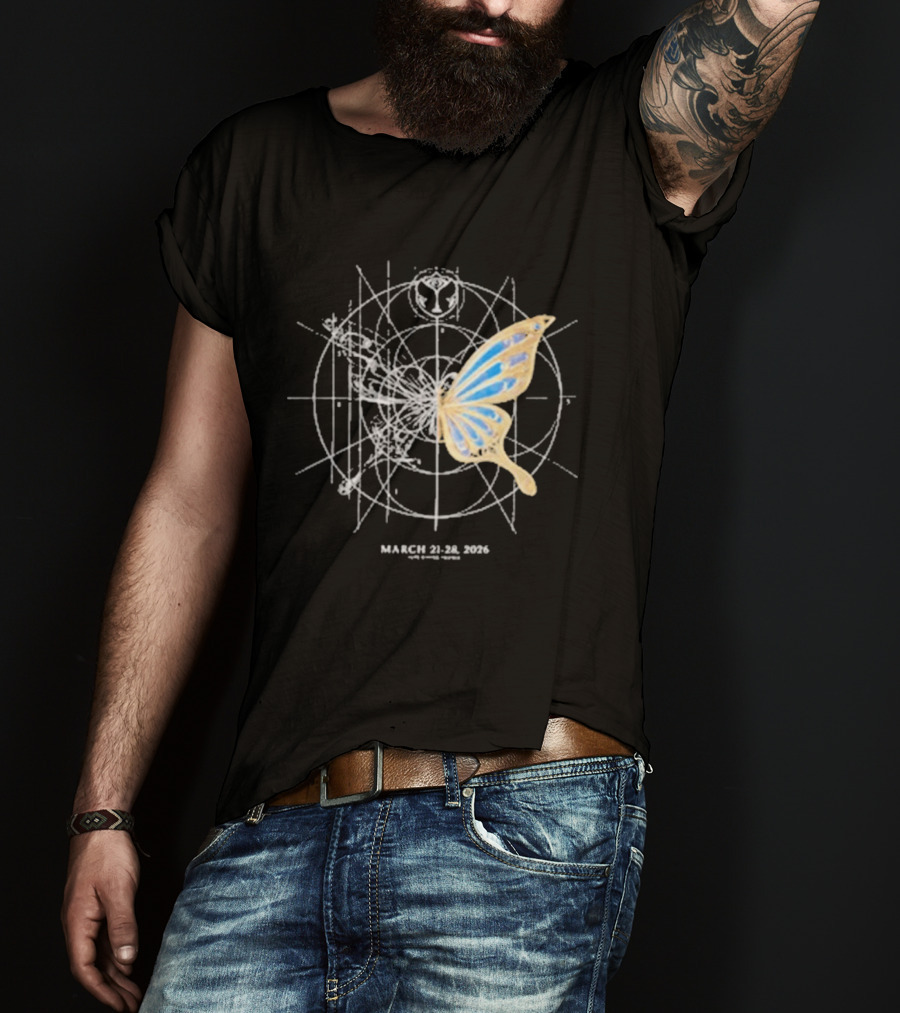March 21 28 2026 Winter Event Geometric Butterfly Fusion T-Shirt