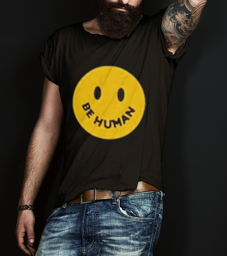 Brighten Be Human Yellow Smiley Face T-Shirt