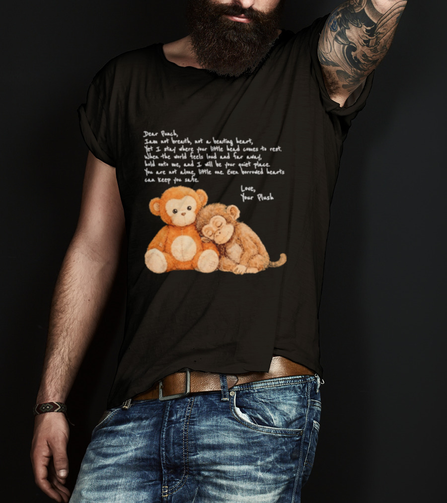 Dear Punch Heartfelt Monkey Companions Poem And Plush Toy T-Shirt