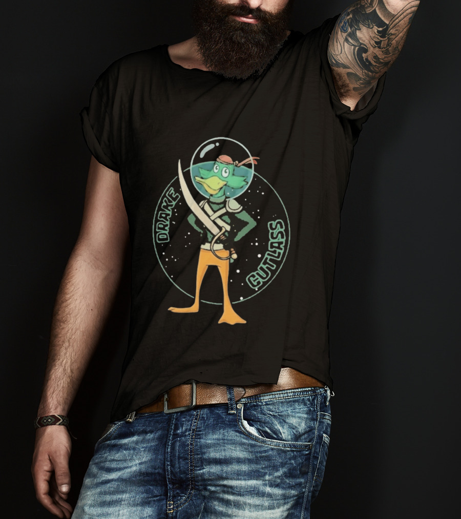 Drake Cutlass Duck Sword Space Adventure T-Shirt