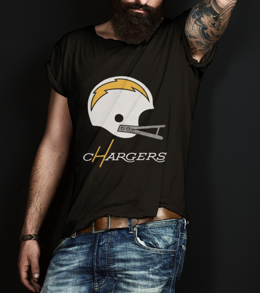 Los Angeles Chargers Big Helmet Football Team T-Shirt