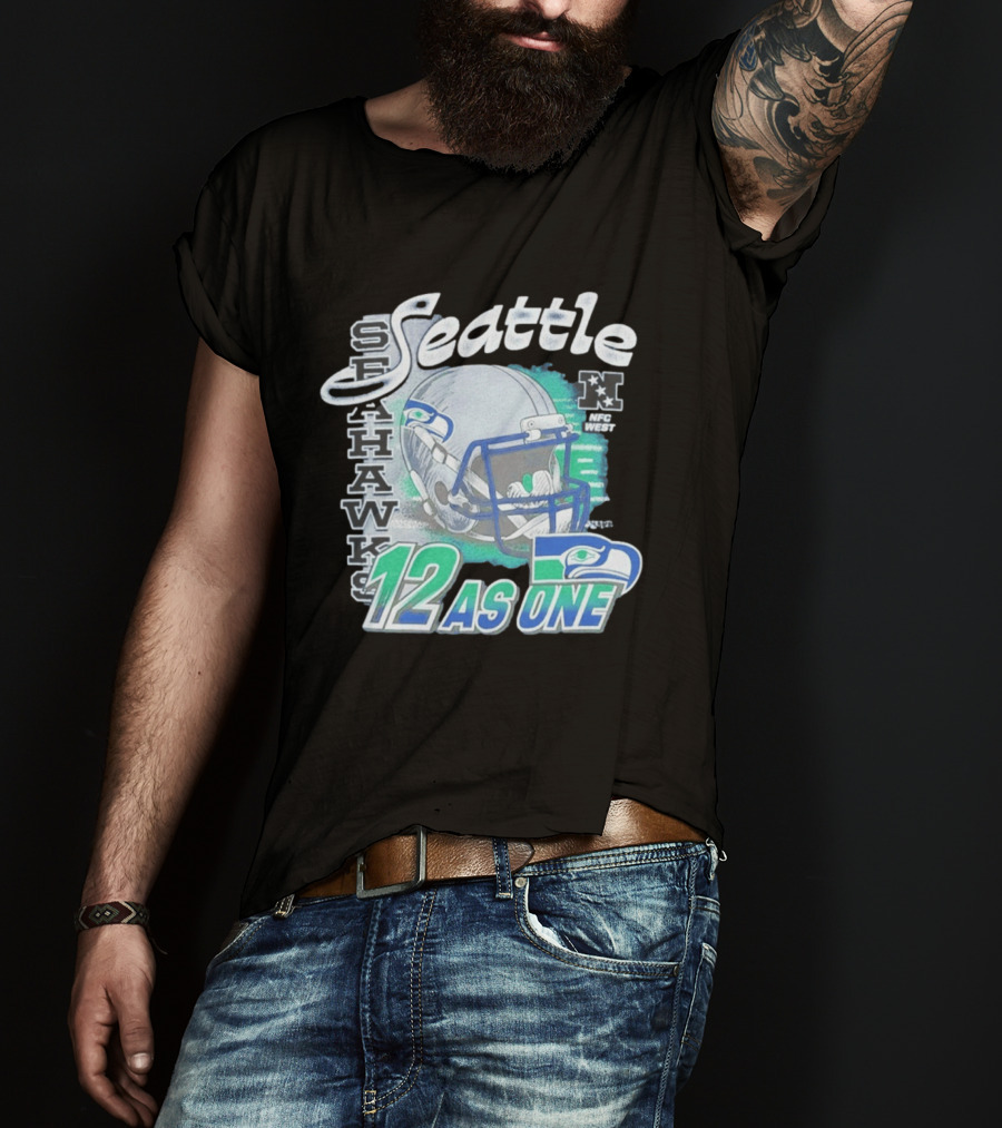 Seattle Seahawks Helmet 12 As One NFC West T-Shirt