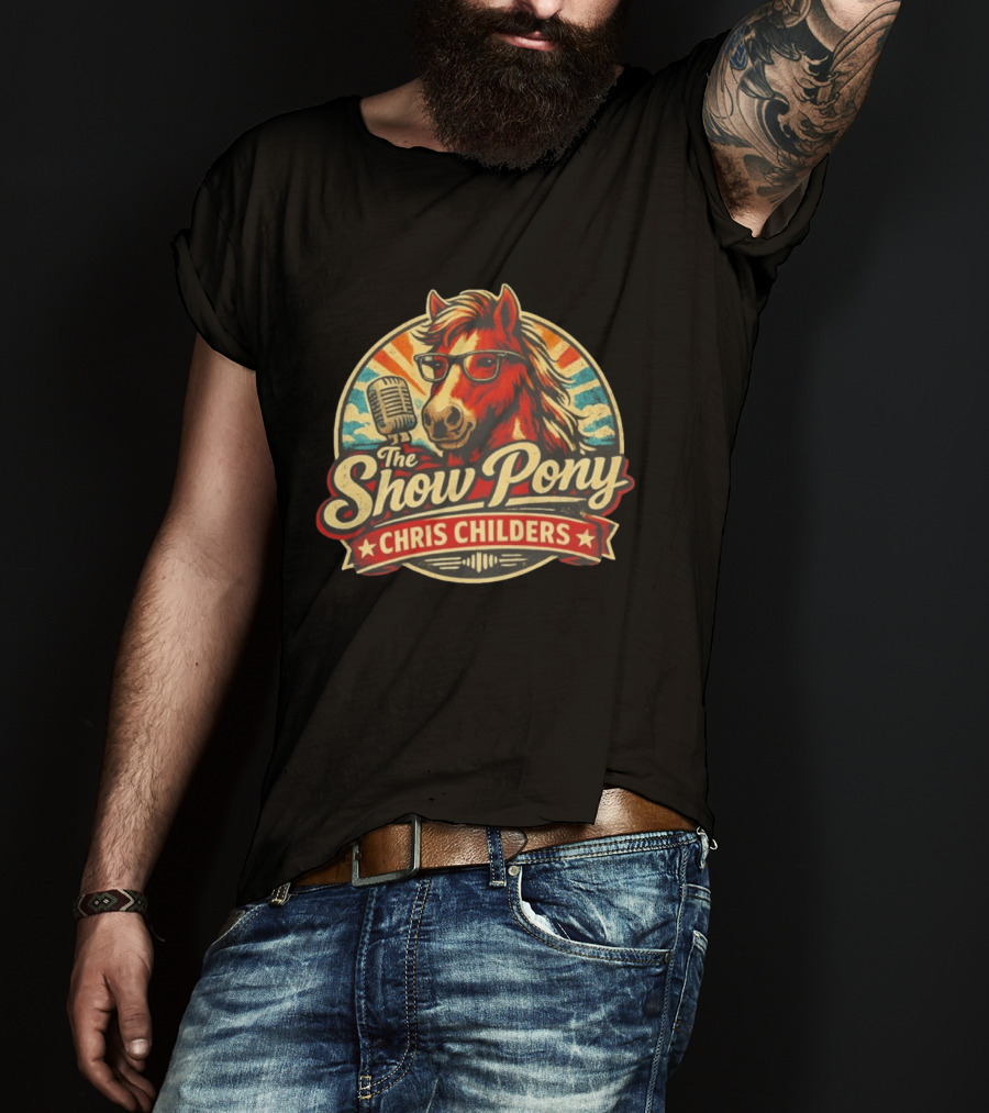 The Show Pony Chris Childers Retro Cartoon Microphone T-Shirt