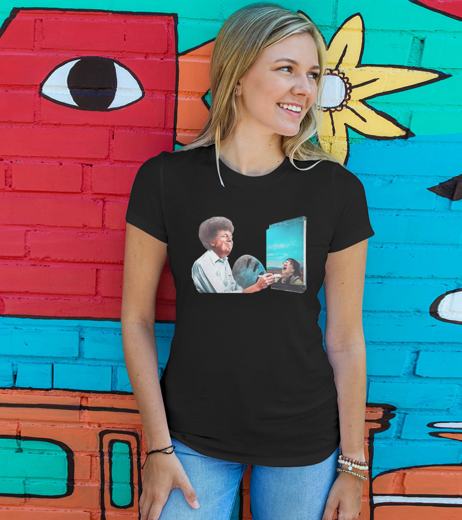 Donald Trump Bob Ross Painting Parody Humor Political T-Shirt