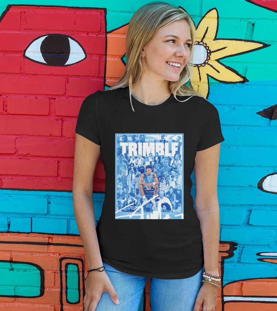 Seth Trimble North Carolina Tar Heels Basketball Collage T-Shirt