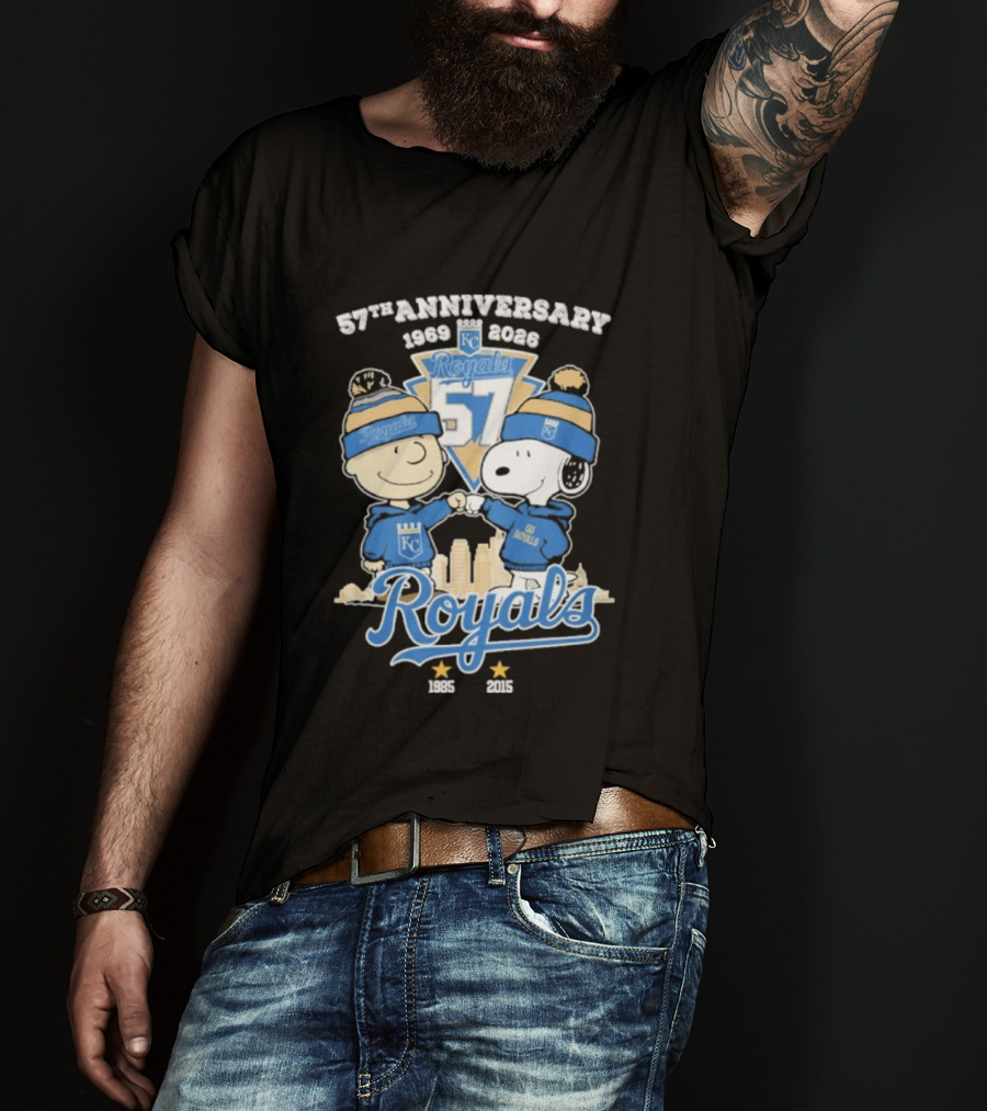 57th Anniversary 1969 2026 Peanuts Fistbump Kansas City Royals Royals T-Shirt