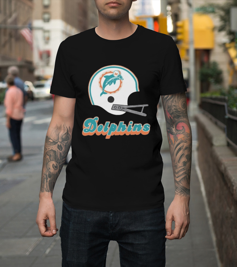 Miami Dolphins Vintage Helmet Dolphins T-Shirt