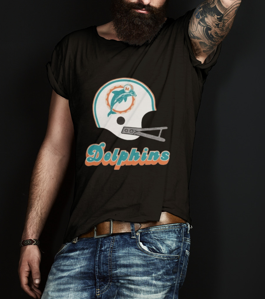 Miami Dolphins Vintage Helmet Dolphins T-Shirt