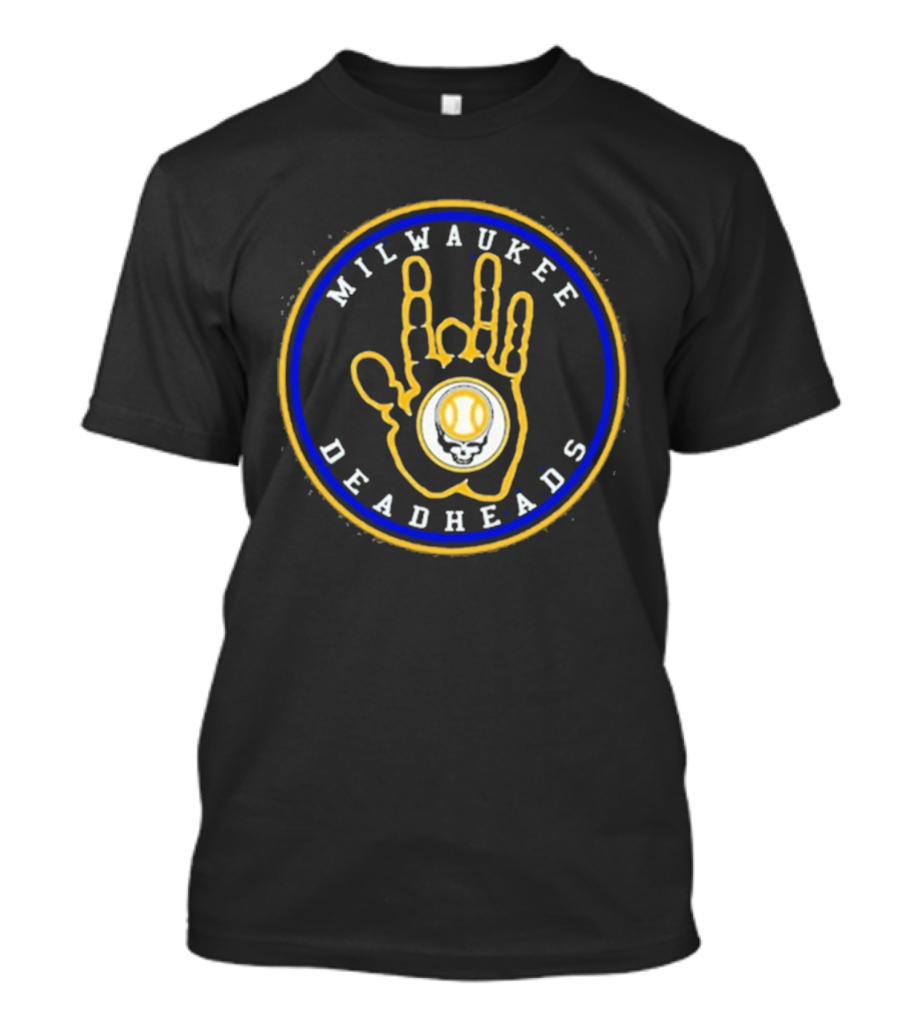 Milwaukee Deadheads Hand Symbol Baseball Skull T-Shirt