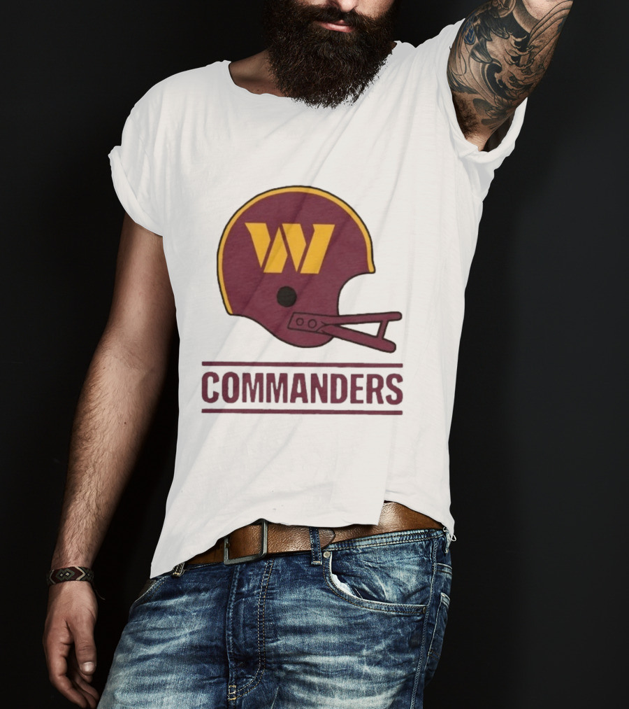 Washington Commanders Big W Helmet Football Team Fan Gear T-Shirt