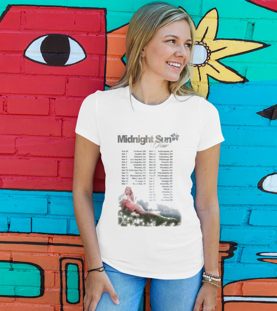 Midnight Sun Tour 2026 Zara Larsson Concert Locations T-Shirt