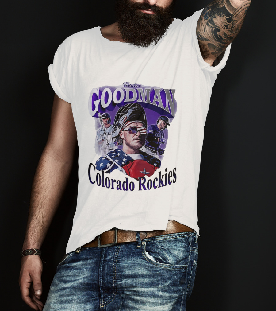 Hunter Goodman Colorado Rockies Catcher And Player Patriots 2026 T-Shirt