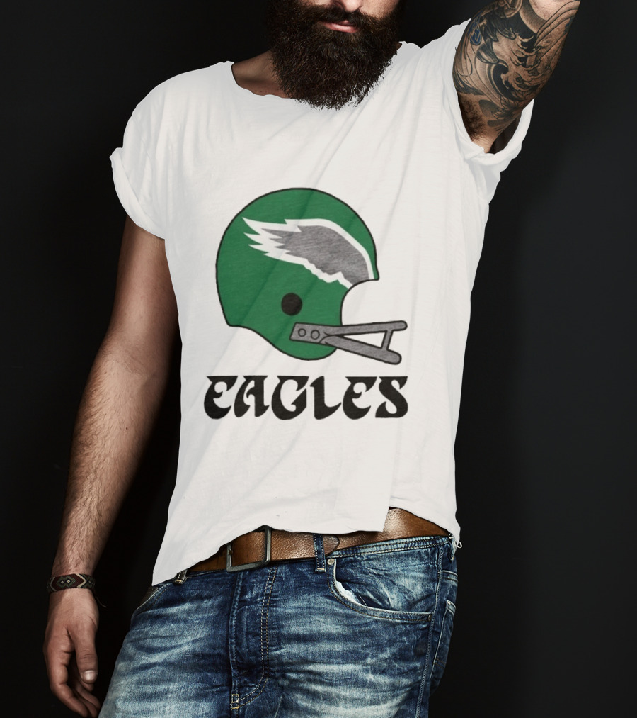 Philadelphia Eagles Helmet Green Wing T-Shirt