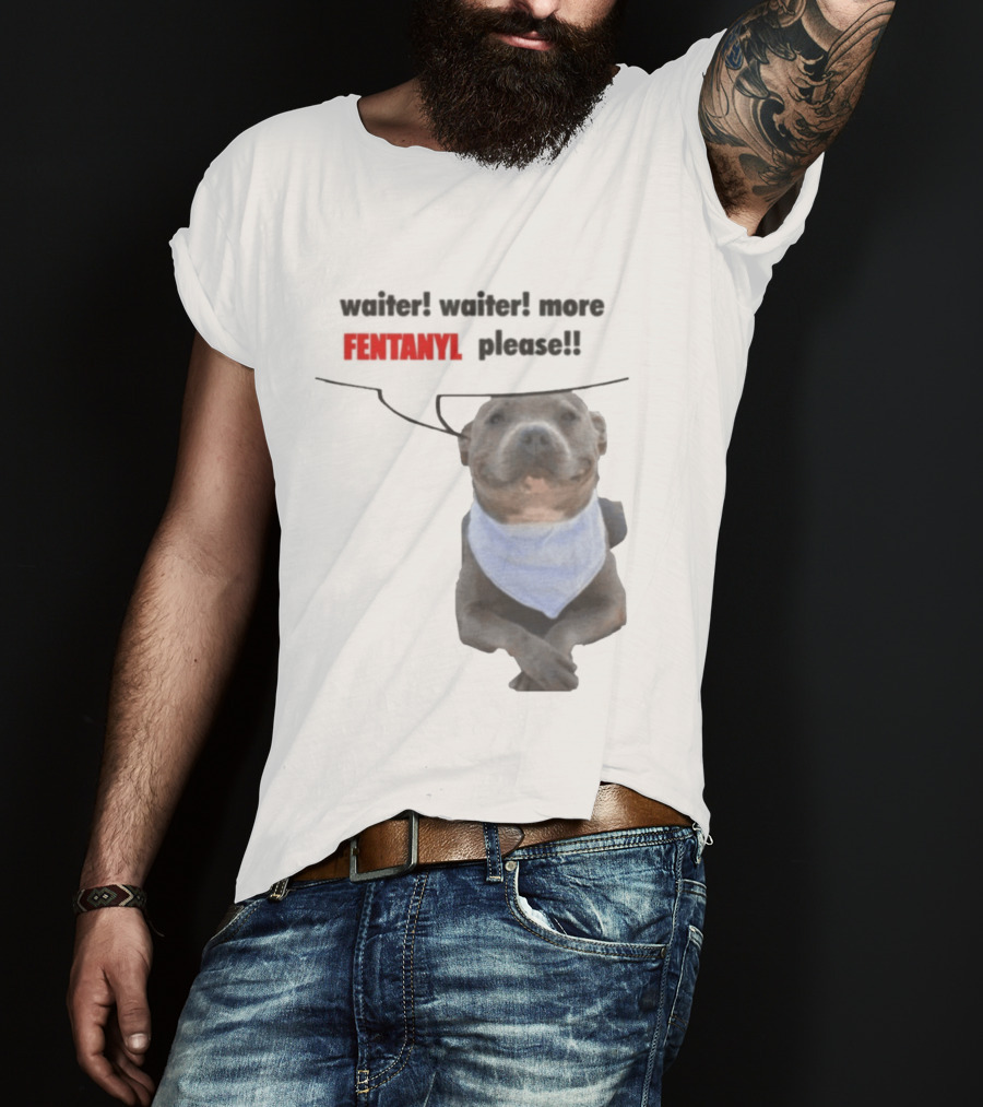 Waiter Waiter More Fentanyl Meme Dog Funny Please T-Shirt