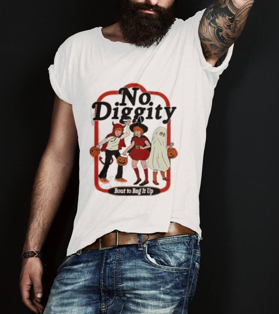 No Diggity Halloween Costume Kids With Pumpkins T-Shirt