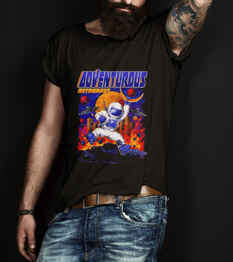 Adventurous Astronaut Moon Adventure Galaxy Exploration Space Suit T-Shirt