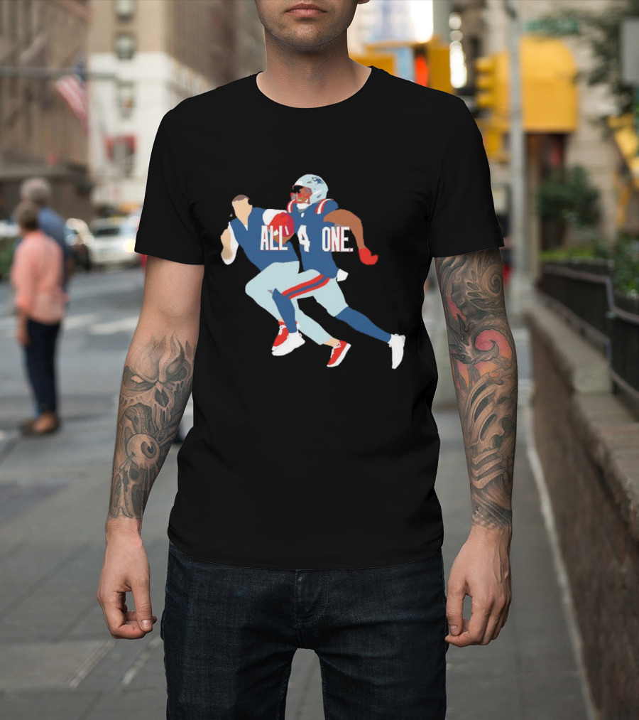 All 4 One New England Patriots Mike Vrabel Antonio Gibson Football T-Shirt