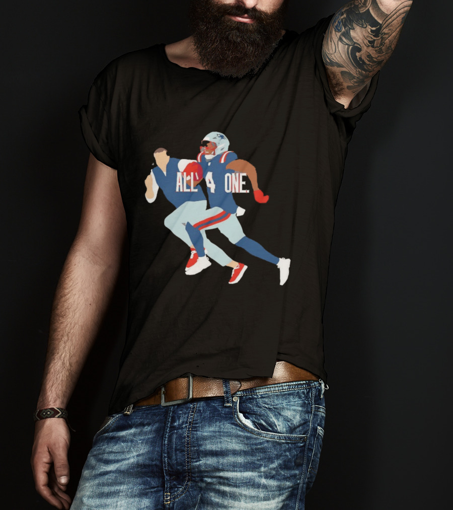 All 4 One New England Patriots Mike Vrabel Antonio Gibson Football T-Shirt