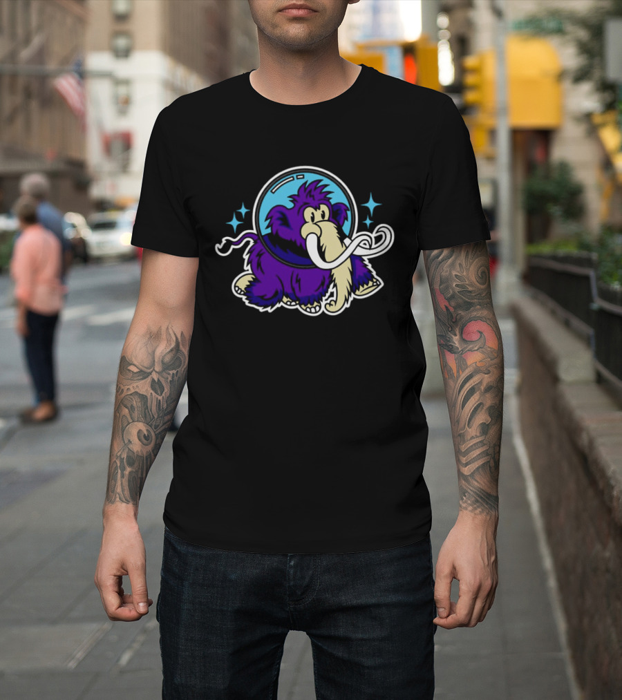 Erie Seawolves Moon Mammoths Retro Space T-Shirt