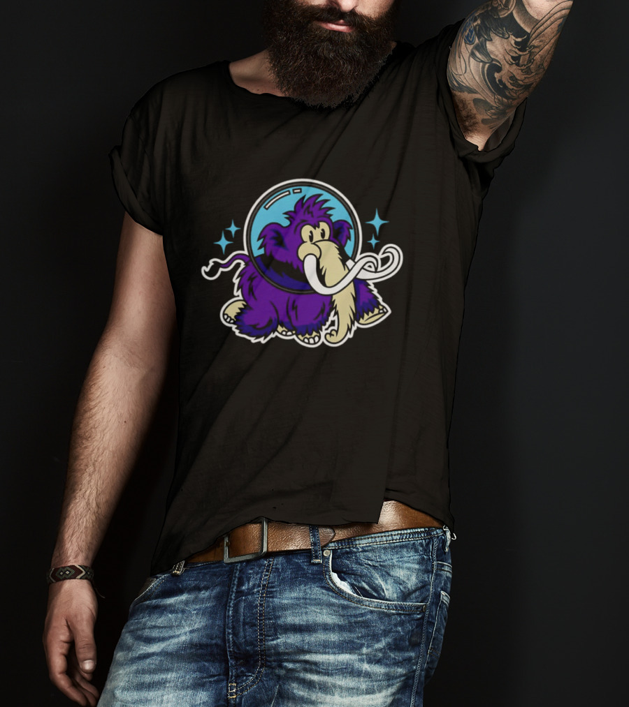 Erie Seawolves Moon Mammoths Retro Space T-Shirt