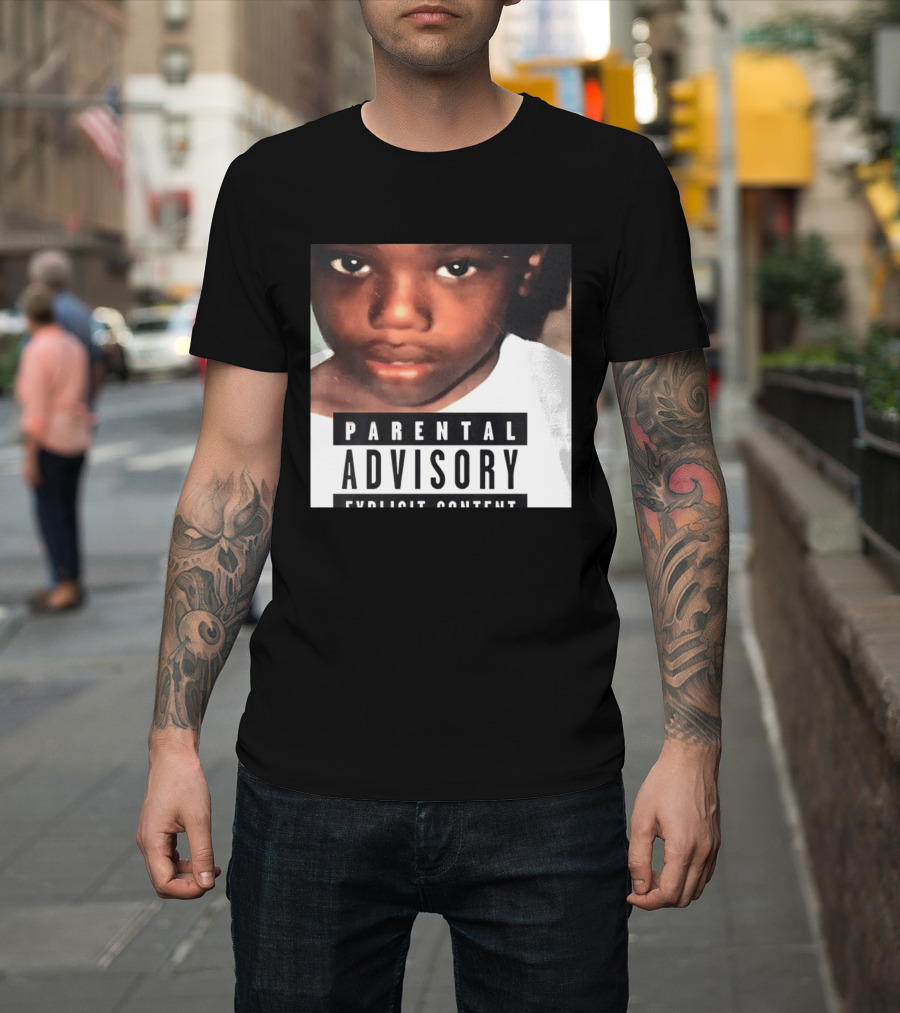 Parental Advisory Explicit Content Young Boy Image T-Shirt