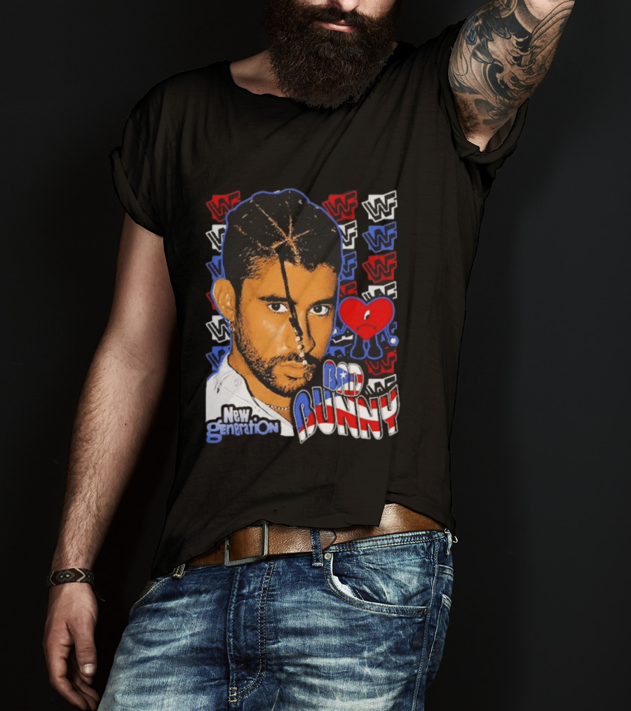 Bad Bunny New Generation WWF Heart T-Shirt