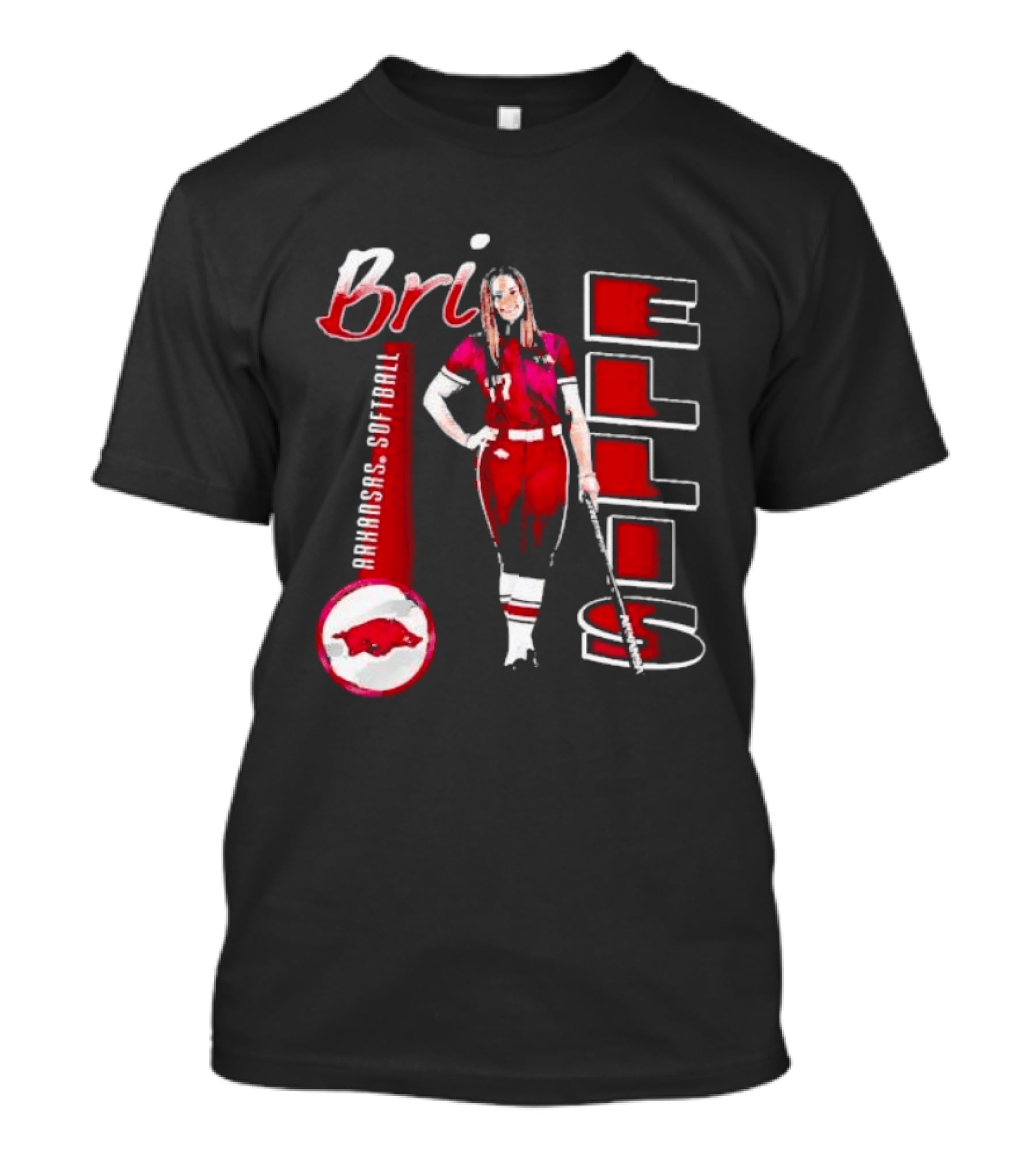 Bri Ellis Arkansas Razorbacks Softball Player Number 77 T-Shirt