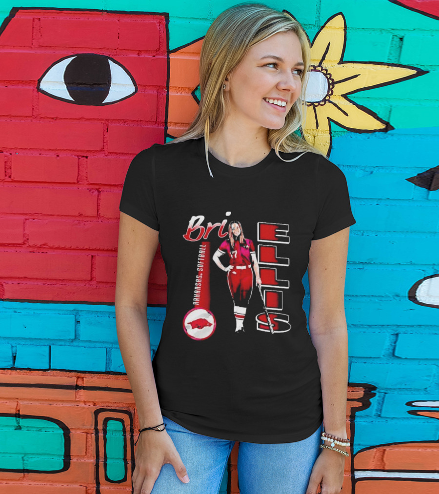 Bri Ellis Arkansas Razorbacks Softball Player Number 77 T-Shirt
