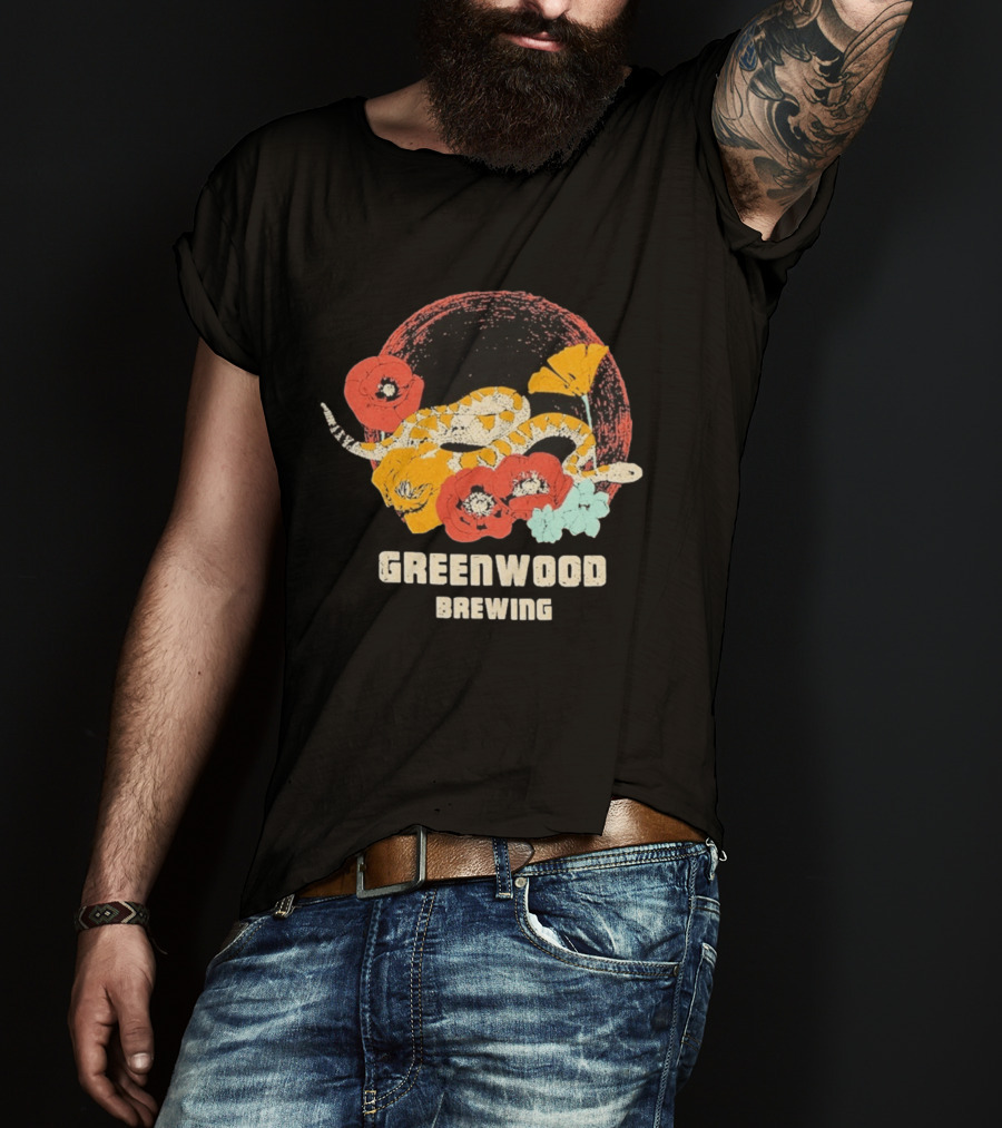 Greenwood Brewing Desert Snake With Colorful Flowers T-Shirt