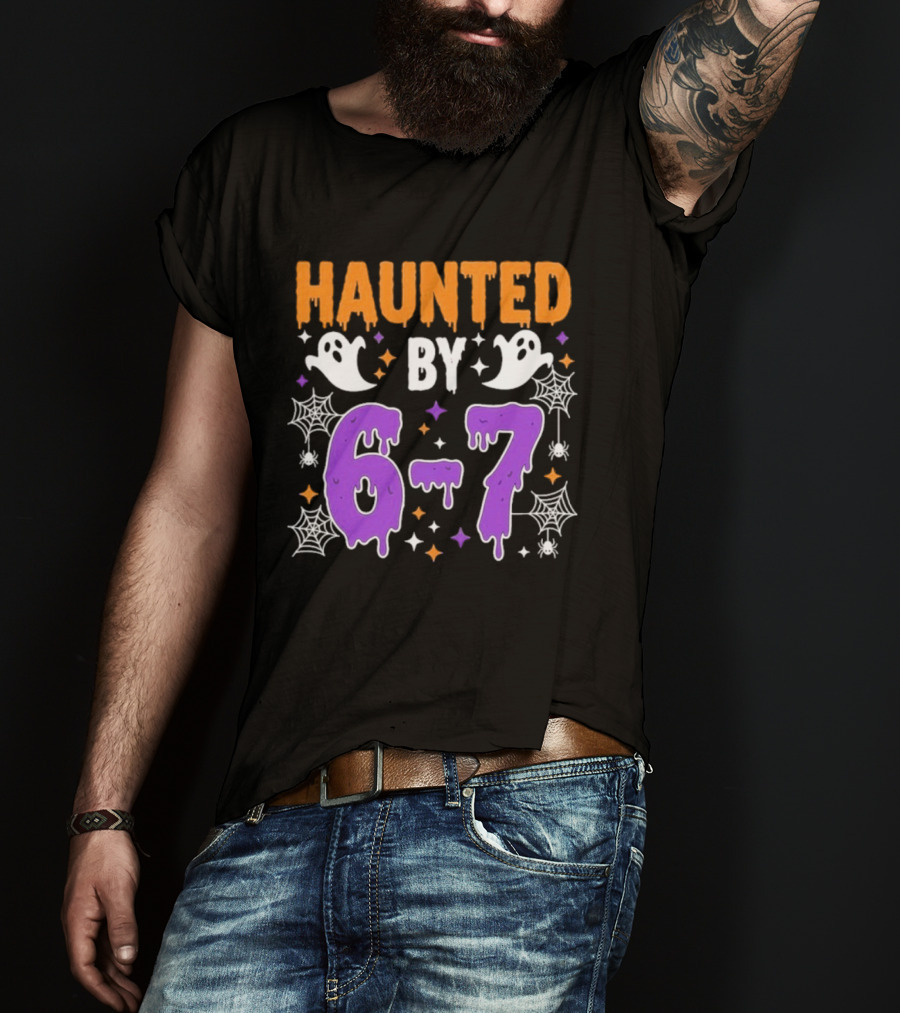 Haunted By 67 Halloween Ghosts And Spiders T-Shirt