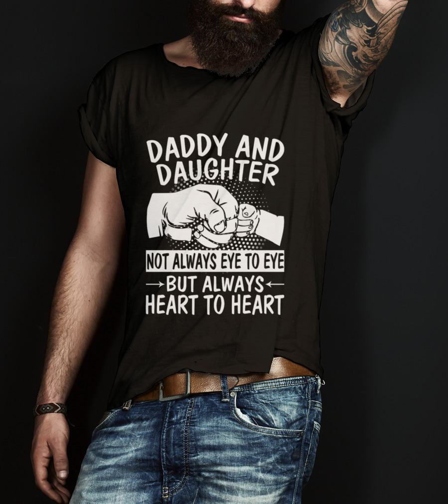 Daddy And Daughter Heart To Heart Fist Bump T-Shirt