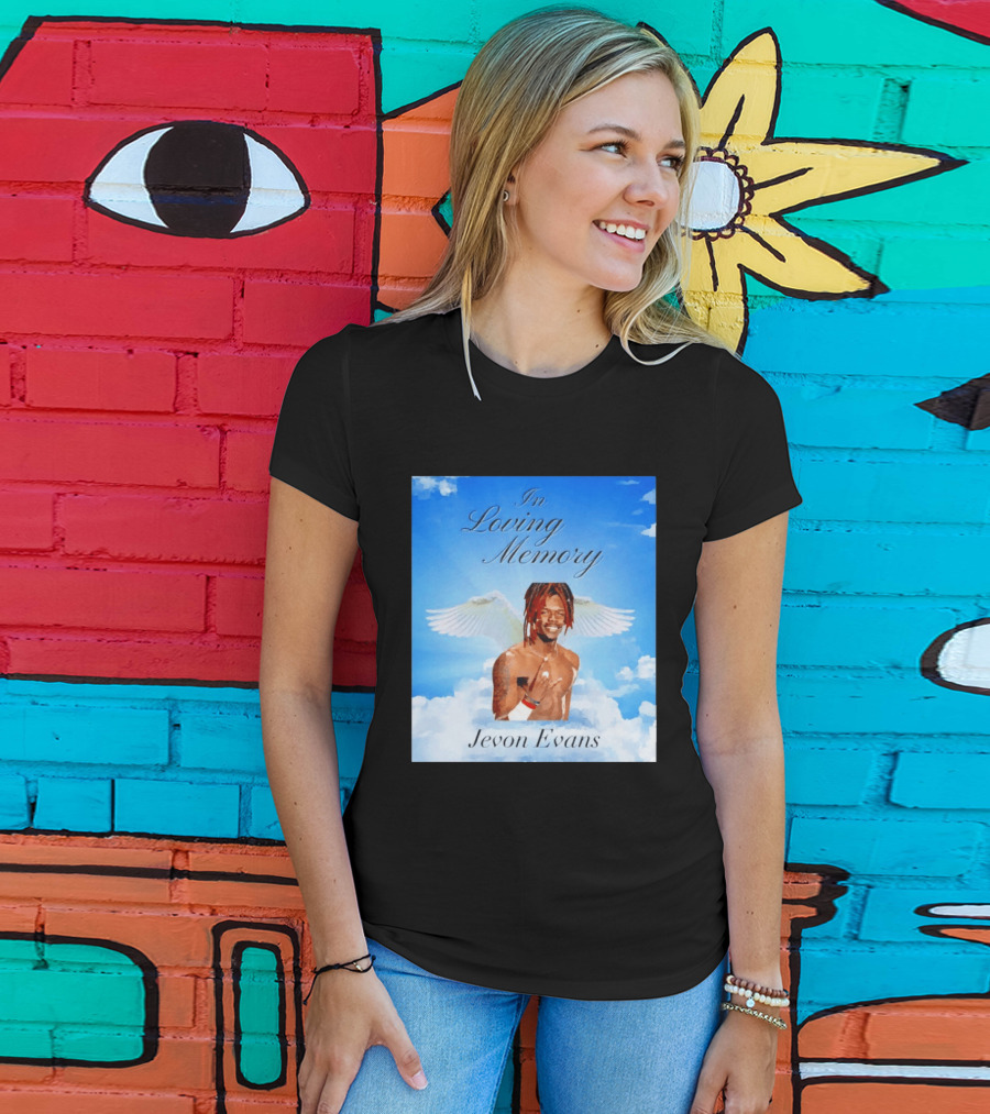 In Loving Memory Jevon Evans Angel Wings Clouds T-Shirt