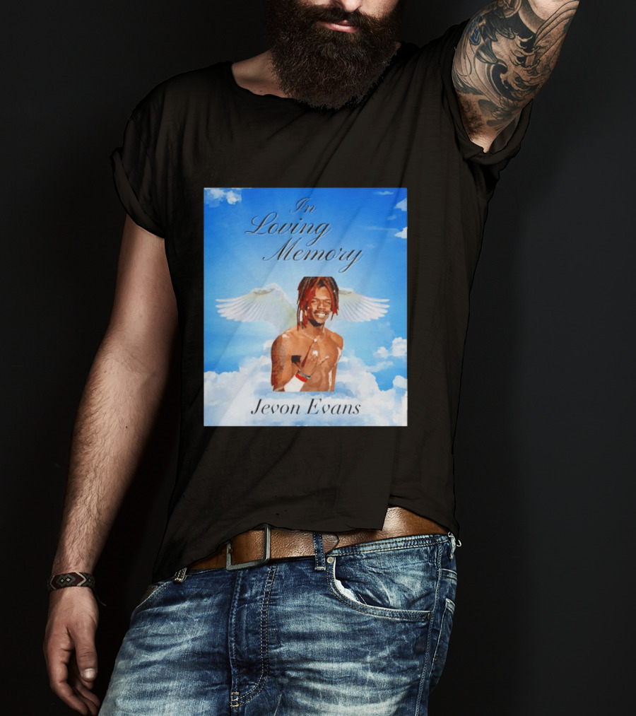 In Loving Memory Jevon Evans Angel Wings Clouds T-Shirt