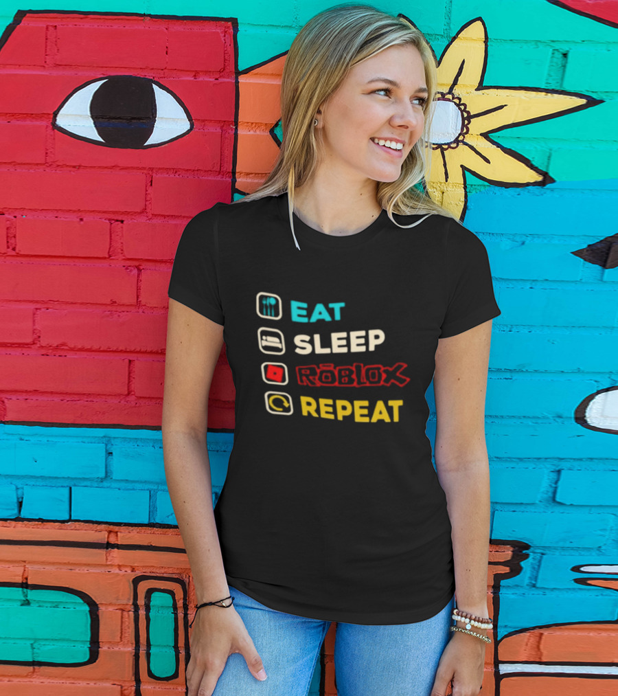 Eat Sleep Roblox Repeat Gaming Lifestyle Fun T-Shirt