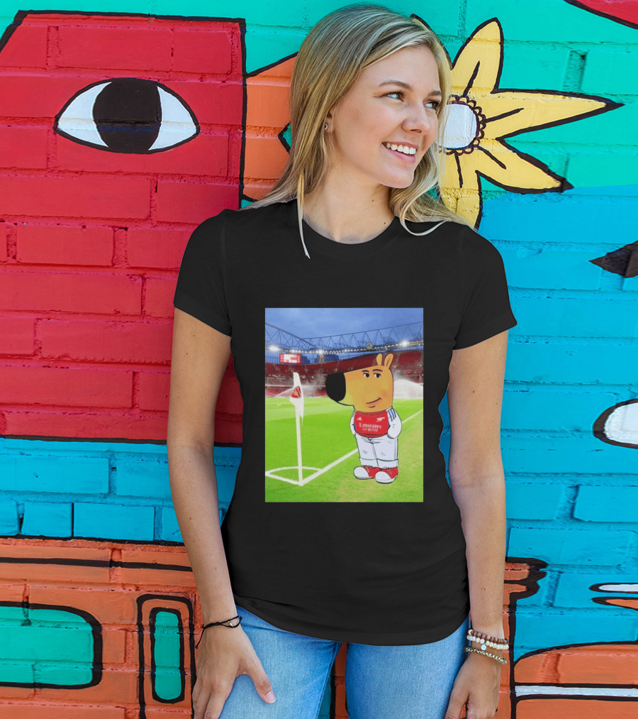 Chill Cartoon Dog In Arsenal Kit At Stadium Awaiting UCL Victory T-Shirt