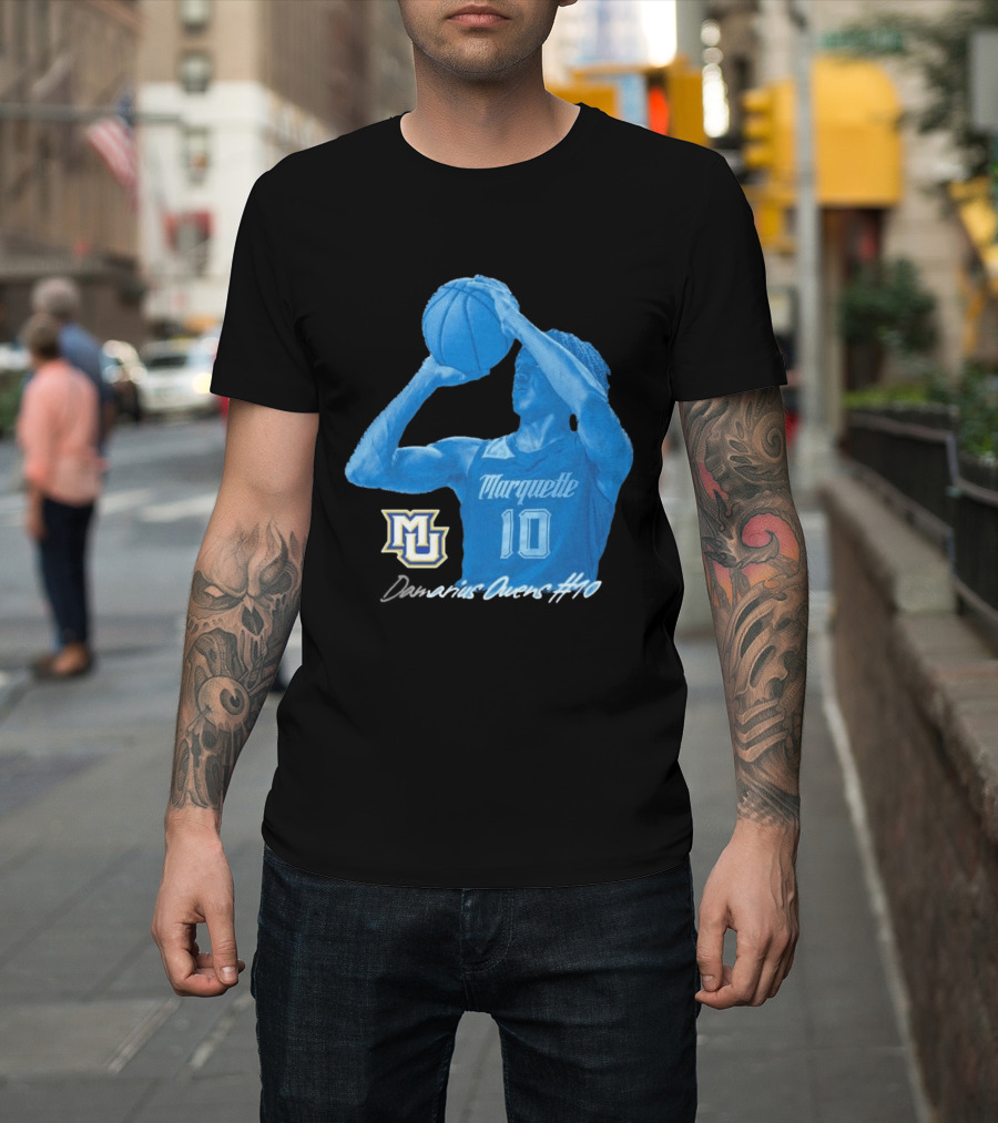 Marquette Golden Eagles MU Damarius Owens #10 Basketball T-Shirt