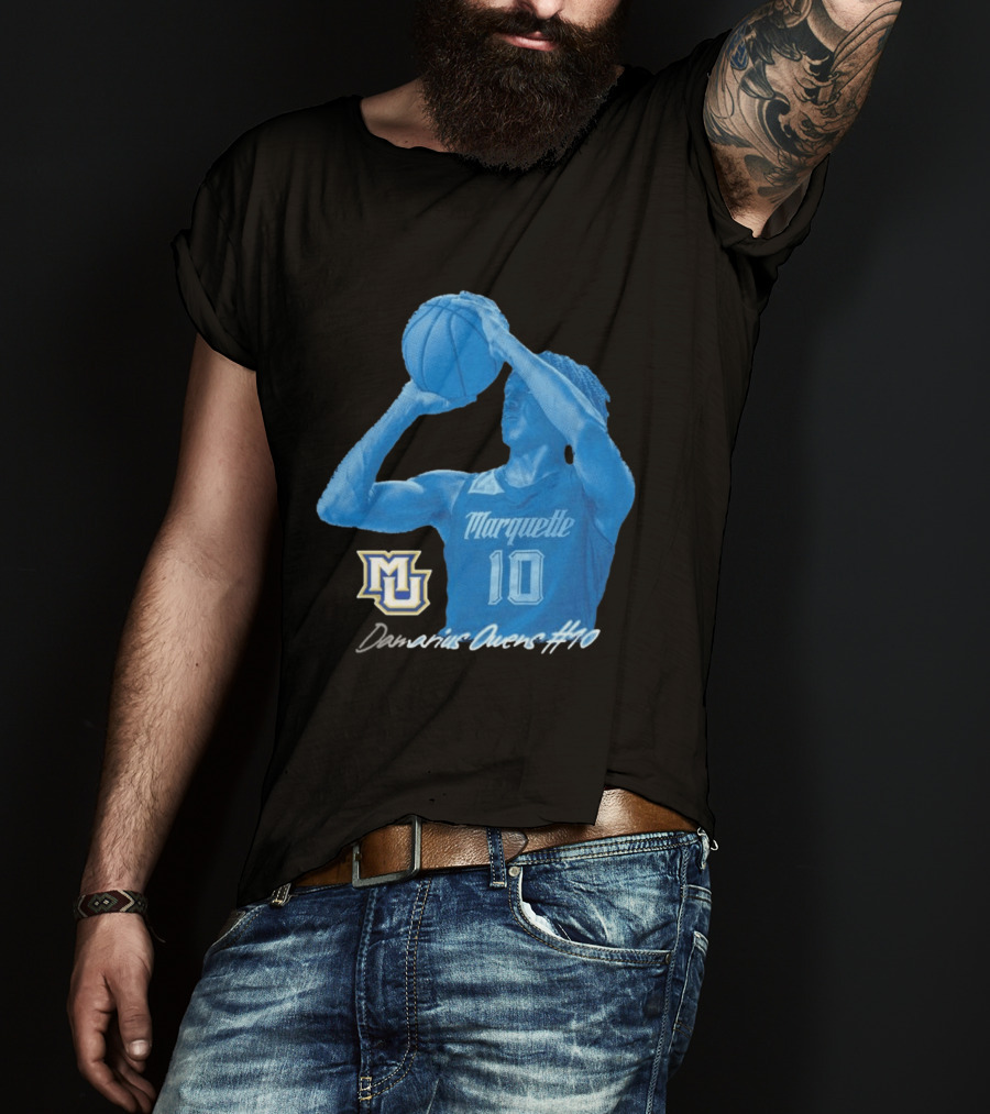 Marquette Golden Eagles MU Damarius Owens #10 Basketball T-Shirt