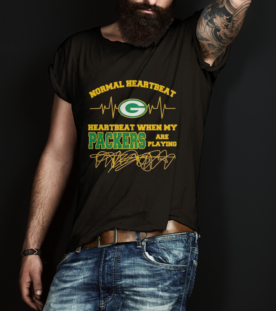 Normal Heartbeat Green Bay Packers Playing Fan Pulse T-Shirt