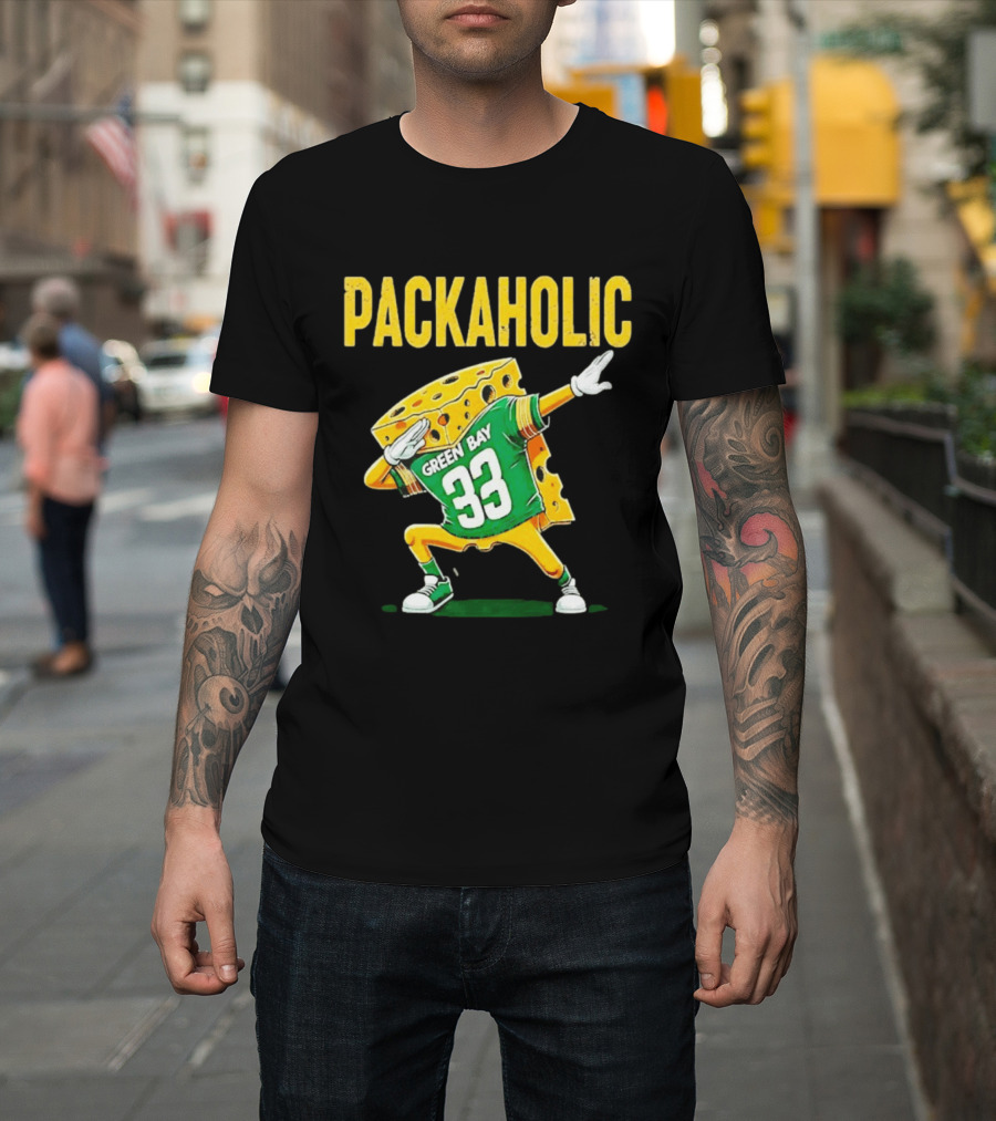 Packaholic Green Bay 33 Cheesehead Dab T-Shirt