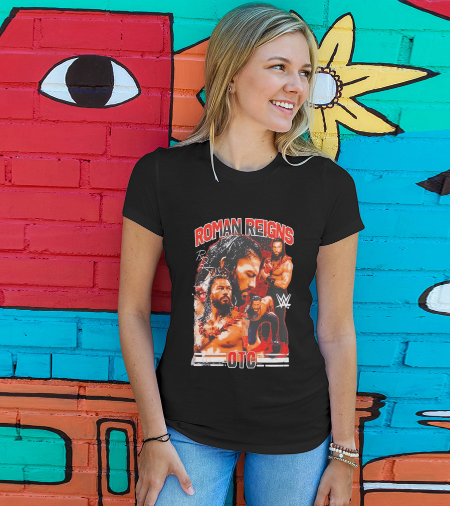 Roman Reigns WWE OTC Collage Wrestling Superstar WWE T-Shirt