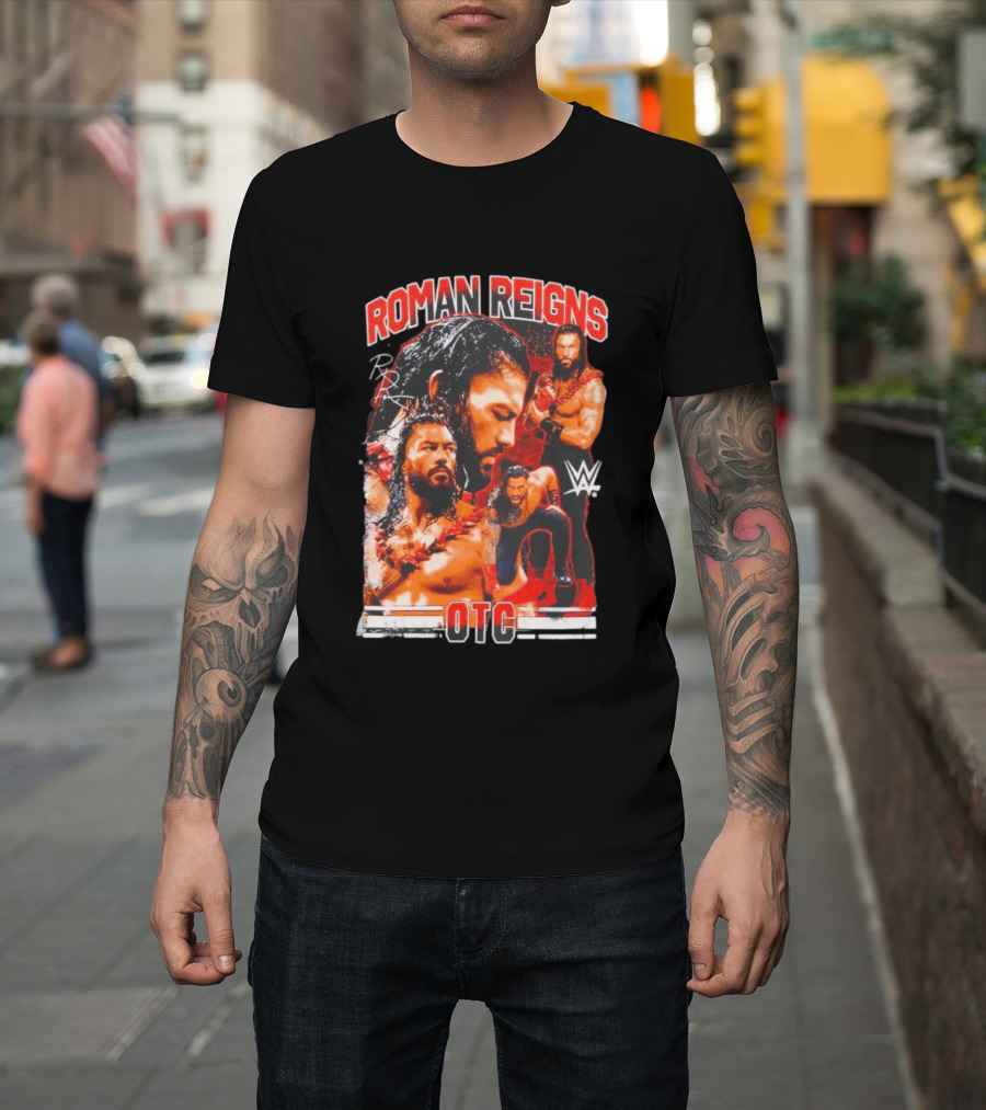 Roman Reigns WWE OTC Collage Wrestling Superstar WWE T-Shirt