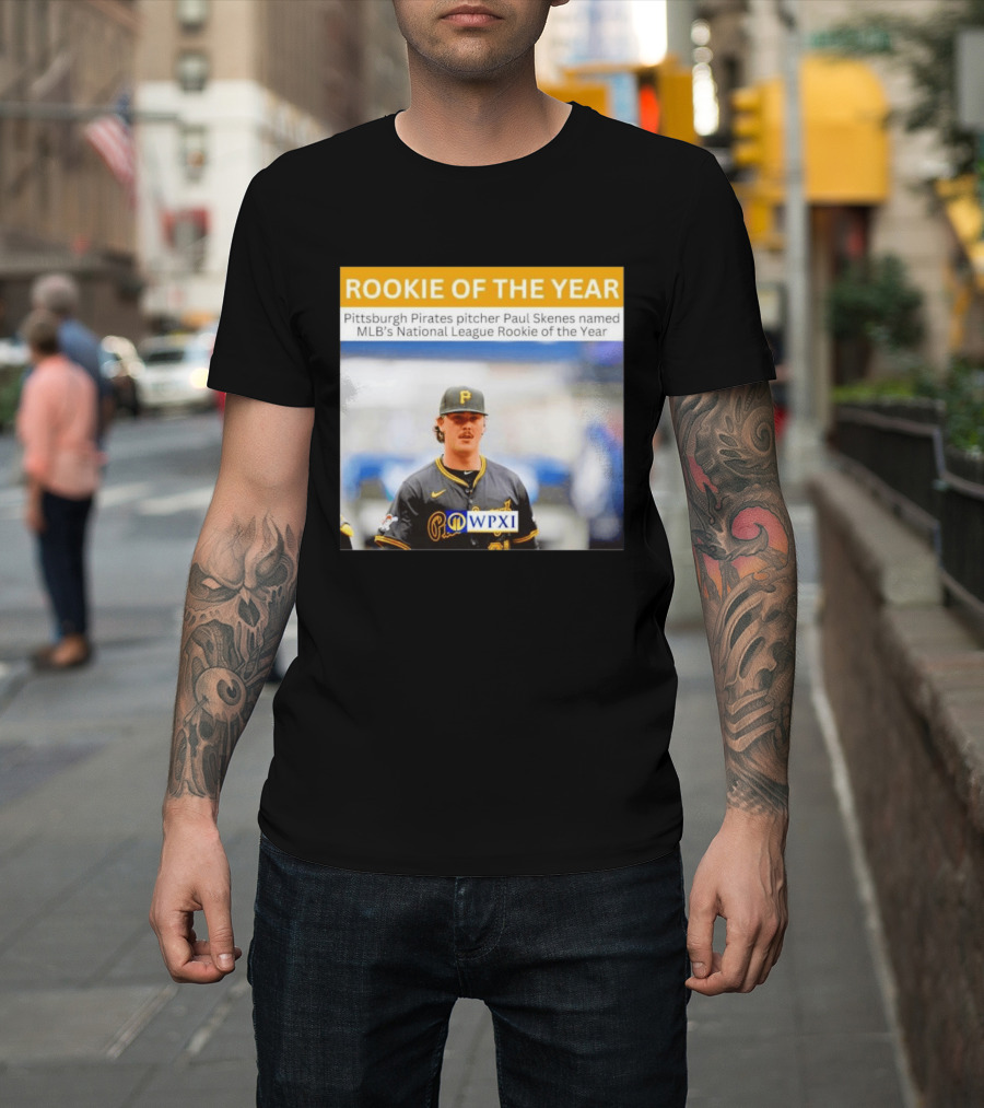 Rookie Of The Year Pittsburgh Pirates Pitcher Paul Skenes National League Award WPXI T-Shirt