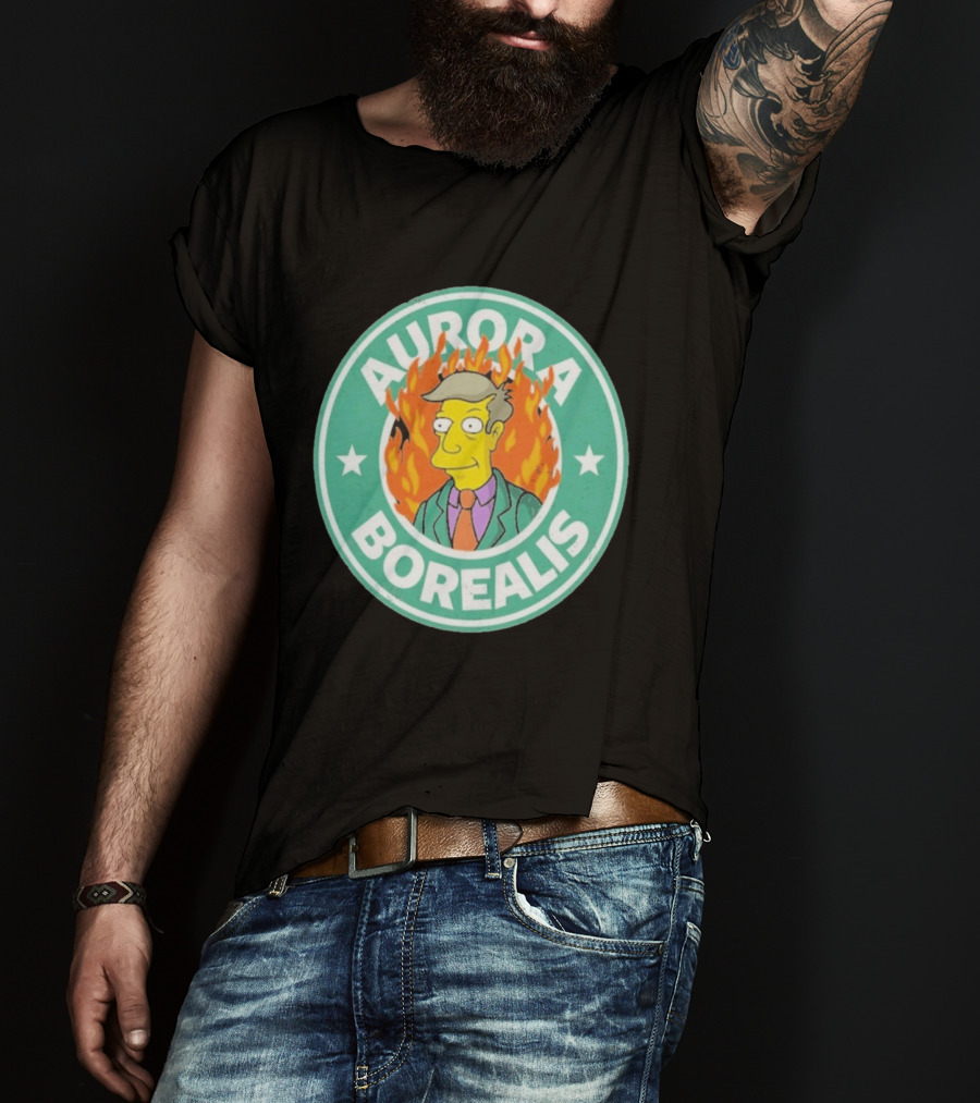 Aurora Borealis Skinnerbucks Green Circle Fire T-Shirt