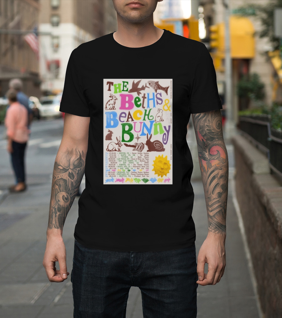 The Beths Beach Bunny North America Tour 2026 Denver Santa Fe Tucson Seattle T-Shirt