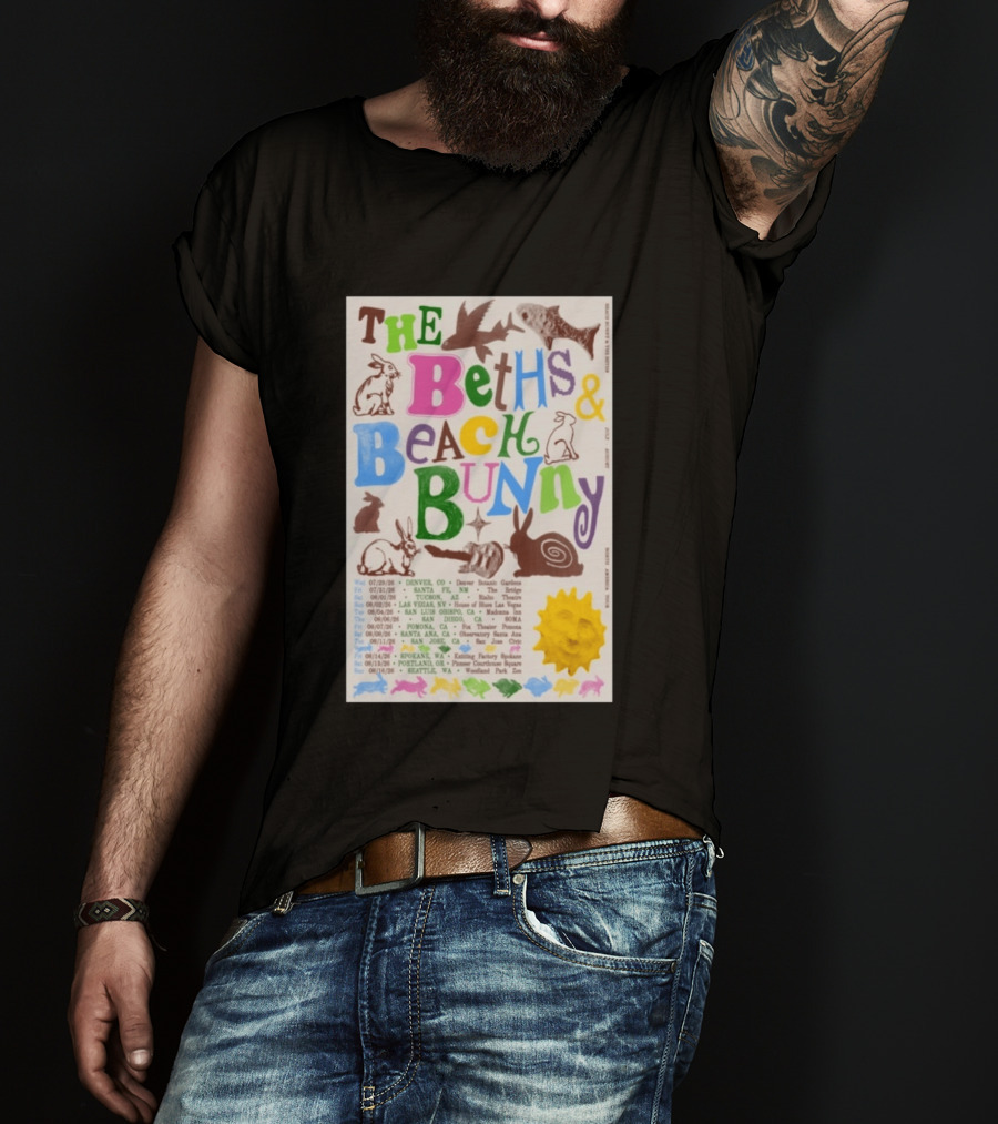 The Beths Beach Bunny North America Tour 2026 Denver Santa Fe Tucson Seattle T-Shirt