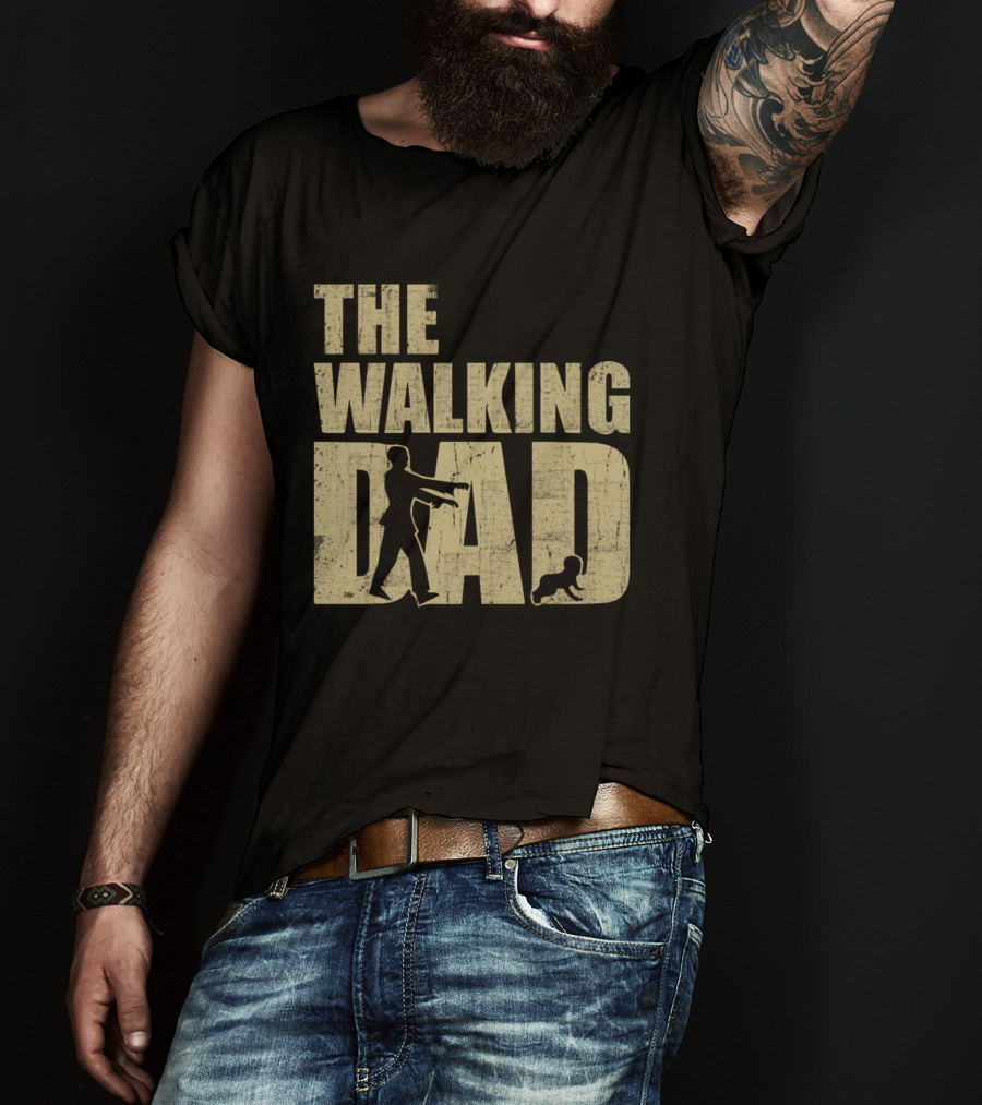 The Walking Dad Zombie Parody Dad And Baby T-Shirt